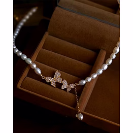 korean butterfly pearl choker necklace – elegant summer fashion accessory for women & girls