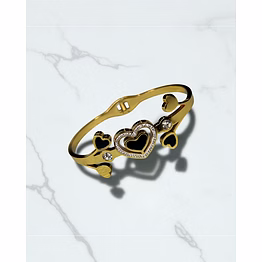 heart gold anti-tarnish bracelet for women | print magical gifts