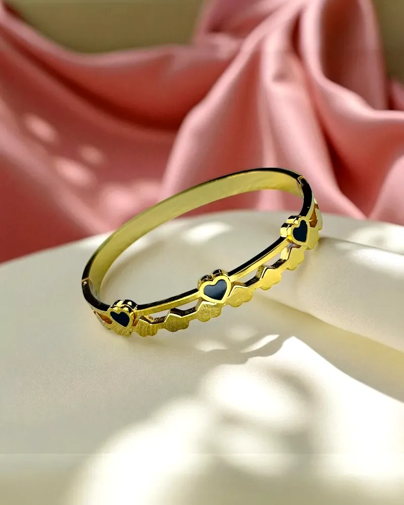 Trendy Heart Gold Bracelet for Women | Anti-Tarnish Adjustable Cuff | Print Magical Gifts by Print Magical Gifts