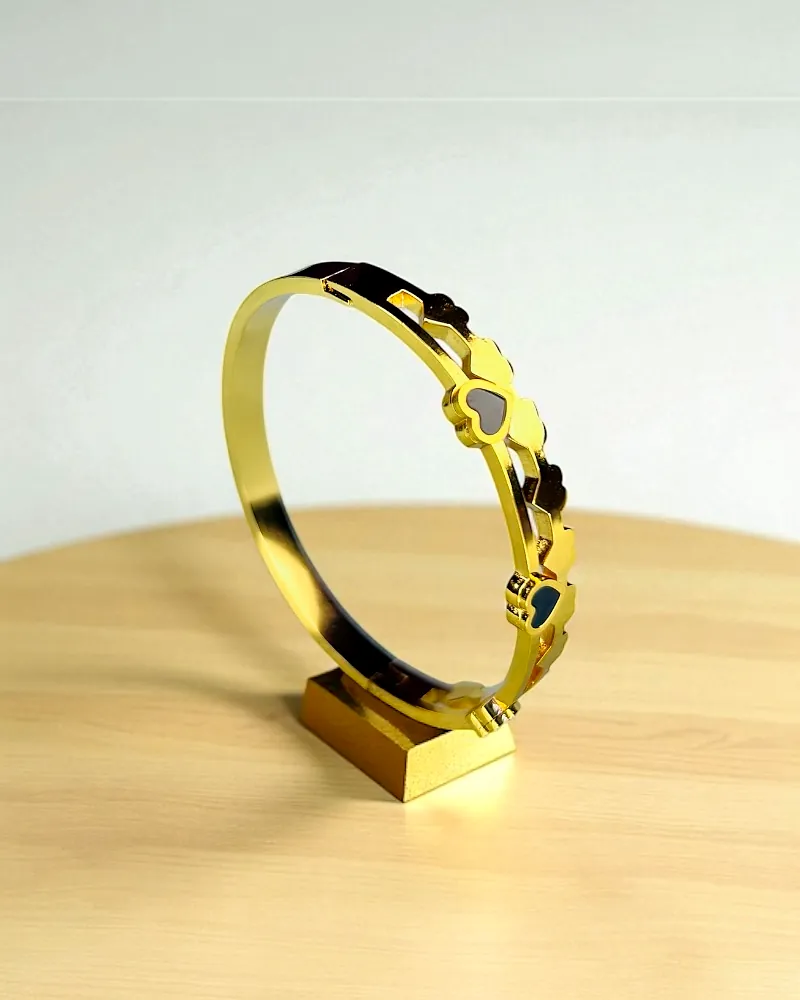 Trendy Heart Gold Bracelet for Women | Anti-Tarnish Adjustable Cuff | Print Magical Gifts by Print Magical Gifts