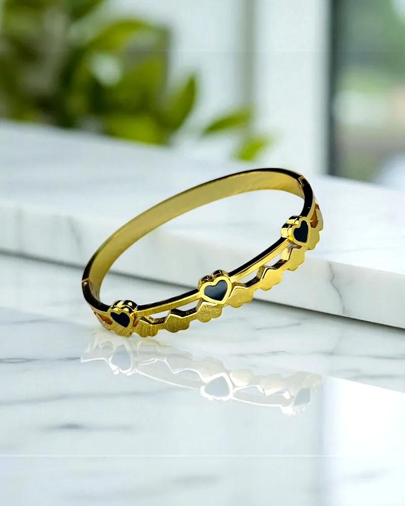 Trendy Heart Gold Bracelet for Women | Anti-Tarnish Adjustable Cuff | Print Magical Gifts by Print Magical Gifts
