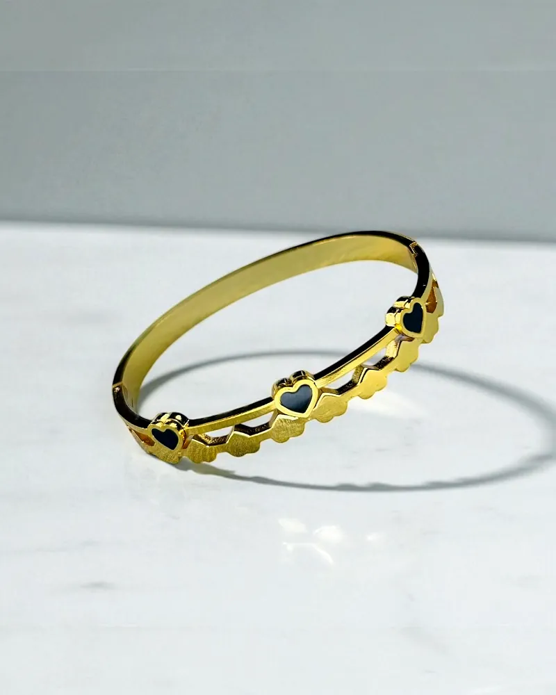 Trendy Heart Gold Bracelet for Women | Anti-Tarnish Adjustable Cuff | Print Magical Gifts by Print Magical Gifts