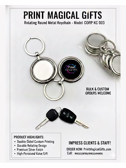 Sleek Rotating Metal Keychain with Custom Branding-10-1