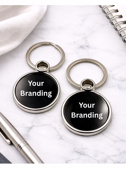 Custom Logo Round Metal Keychain for Corporate &amp; Events-corpkc007-1