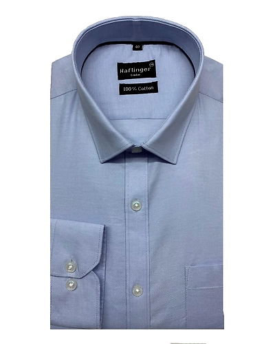 HAFLINGER Men's Formal Shirt HF20001_Blue-38-4