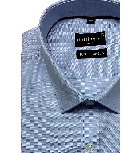 HAFLINGER Men's Formal Shirt HF20001_Blue-38-5