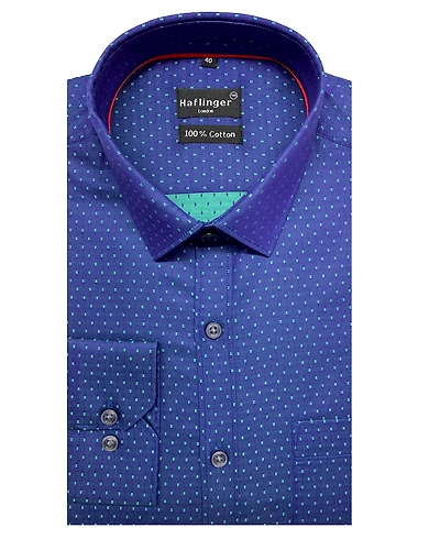 HAFLINGER Men's Formal Shirt HF20003_Blue-38-4