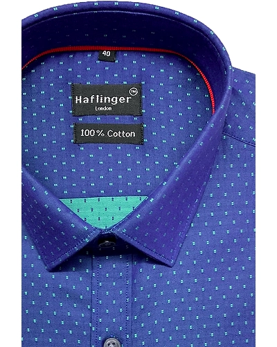 HAFLINGER Men's Formal Shirt HF20003_Blue-38-5