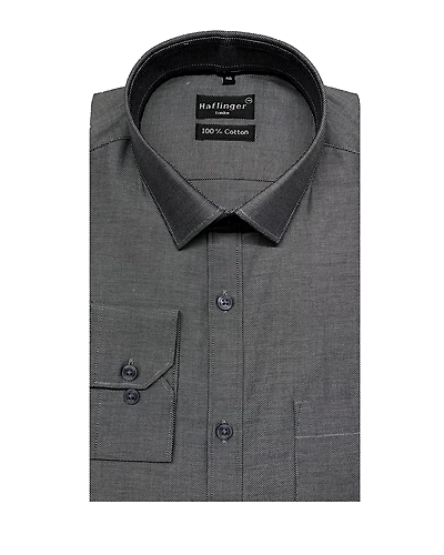 HAFLINGER Men's Formal Shirt HF20008_Black-38-4