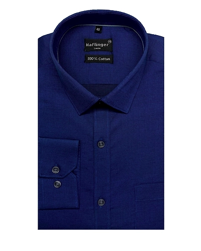 HAFLINGER Men's Formal Shirt HF20009_Blue-38-4