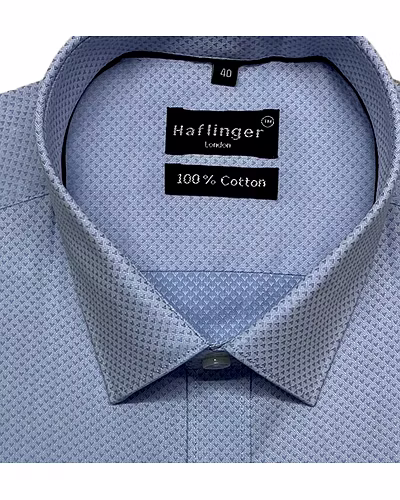 HAFLINGER Men's Formal Shirt HF20012_Blue-38-5