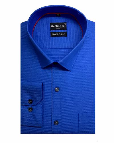 HAFLINGER Men's Formal Shirt HF20013_Blue-38-4