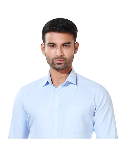 HAFLINGER Men's Formal Shirt HF20001_Blue-2U-GNB1-J95A-1