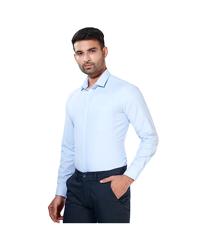 HAFLINGER Men's Formal Shirt HF20001_Blue-38-1