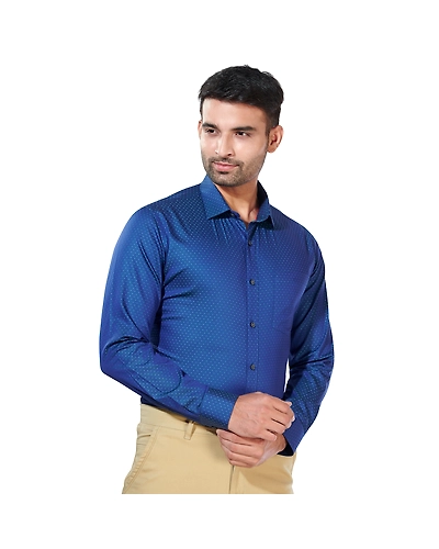 HAFLINGER Men's Formal Shirt HF20003_Blue-38-2