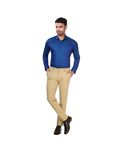 HAFLINGER Men's Formal Shirt HF20003_Blue-38-3