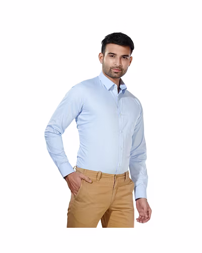 HAFLINGER Men's Formal Shirt HF20012_Blue-38-2
