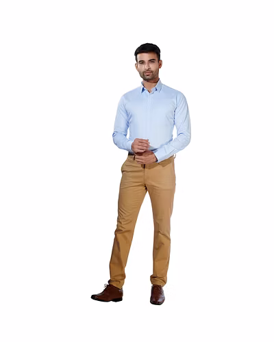 HAFLINGER Men's Formal Shirt HF20012_Blue-38-3