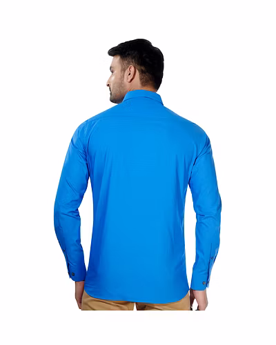 HAFLINGER Men's Formal Shirt HF20013_Blue-38-1