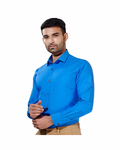 HAFLINGER Men's Formal Shirt HF20013_Blue-38-2