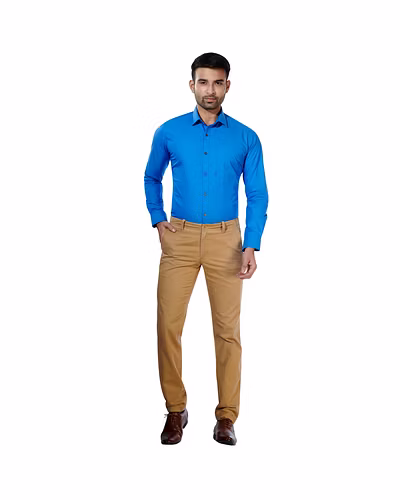 HAFLINGER Men's Formal Shirt HF20013_Blue-38-3