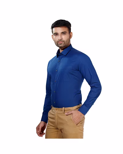 HAFLINGER Men's Formal Shirt HF20017_Blue-38-2