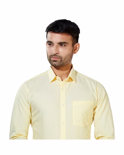 HAFLINGER Men's Formal Shirt HF20019_Yellow-HF20019-1