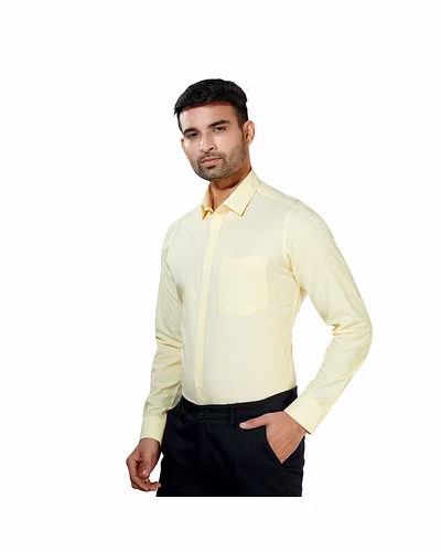 HAFLINGER Men's Formal Shirt HF20019_Yellow-38-2