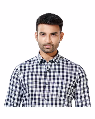 HAFLINGER Men's Casual Shirt HF20022_Black&amp;White-HF20022-1