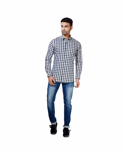 HAFLINGER Men's Casual Shirt HF20022_Black&amp;White-38-3