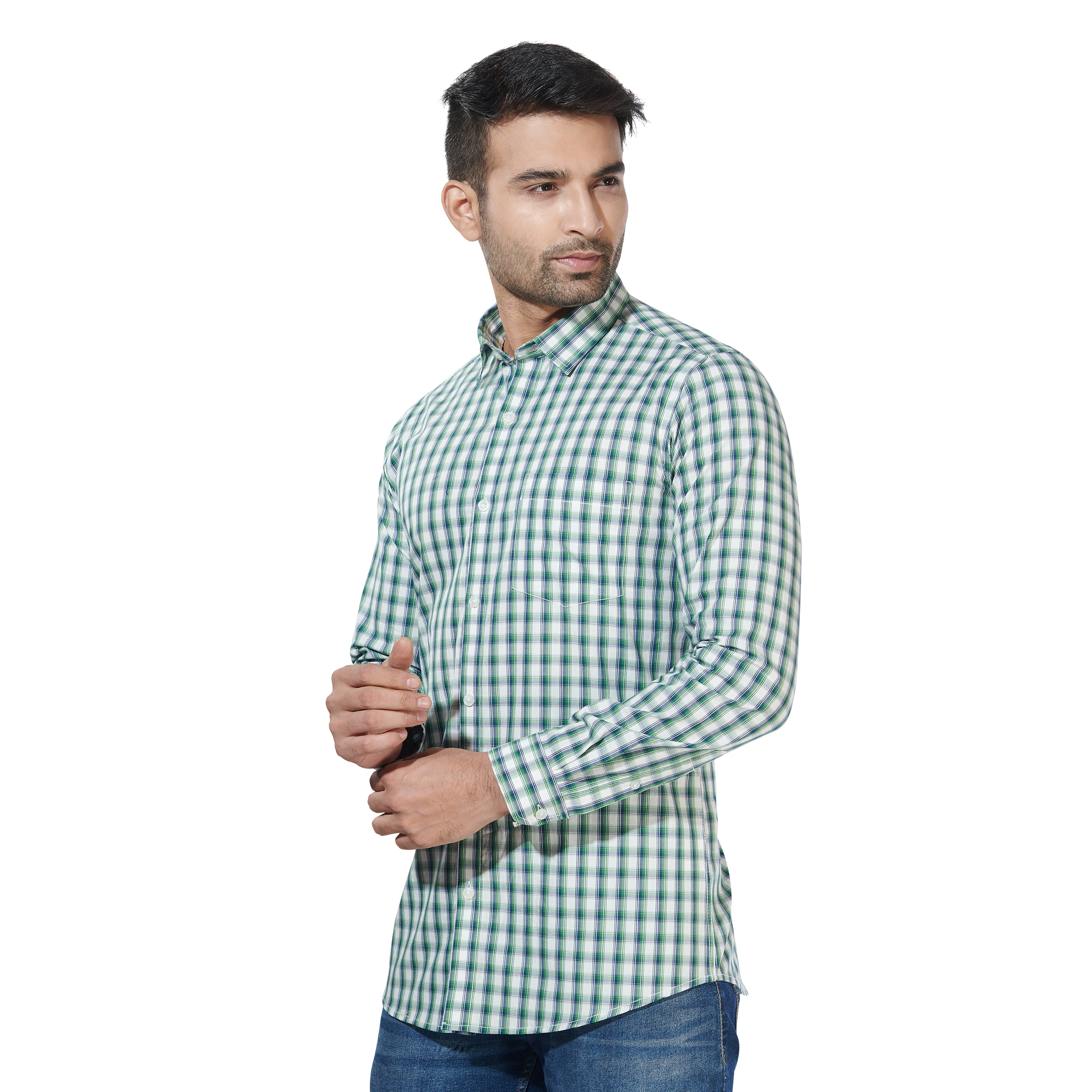 HAFLINGER Men's Casual Shirt HF20028_Green-40-2