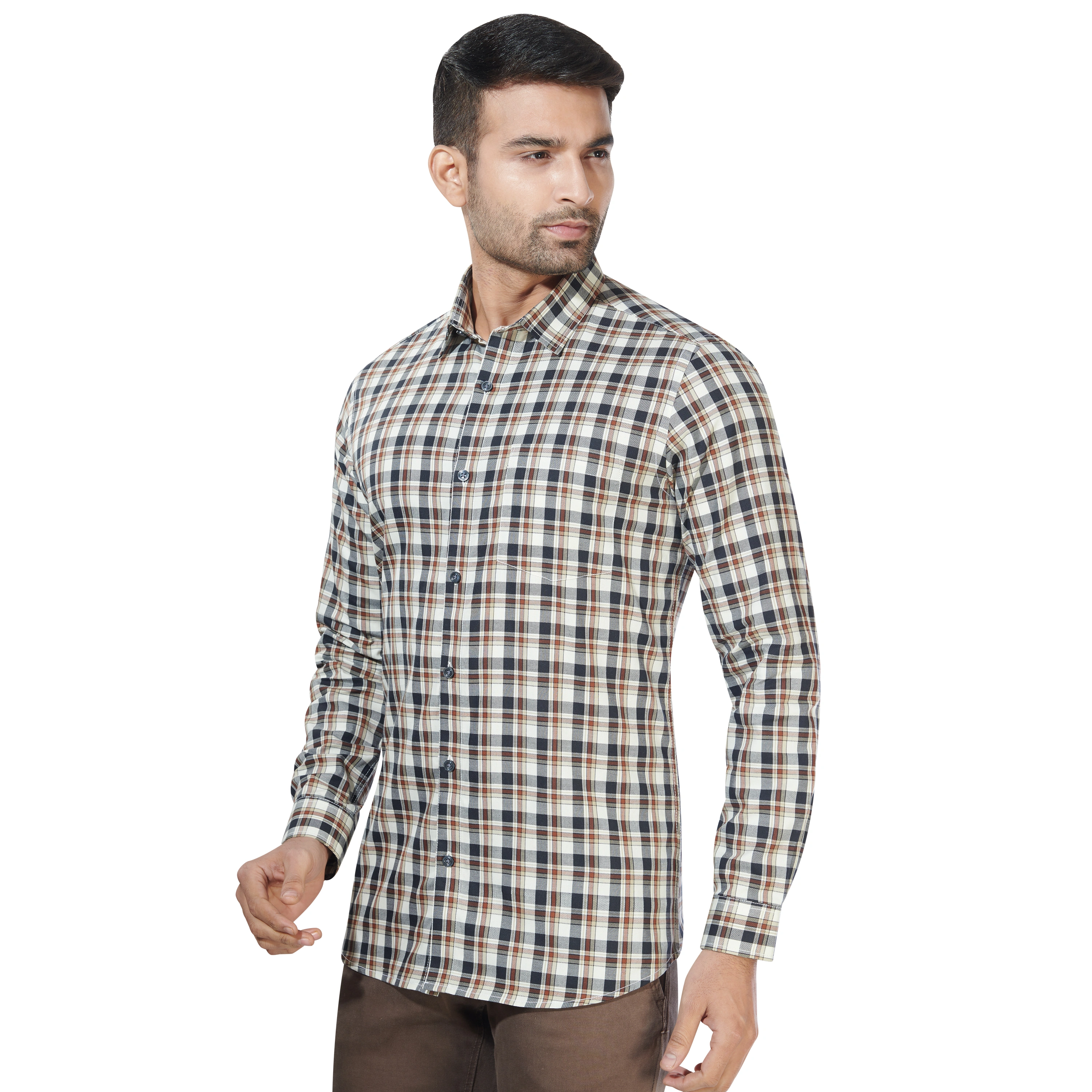 HAFLINGER Men's Casual Shirt HF20030_Brown-38-2