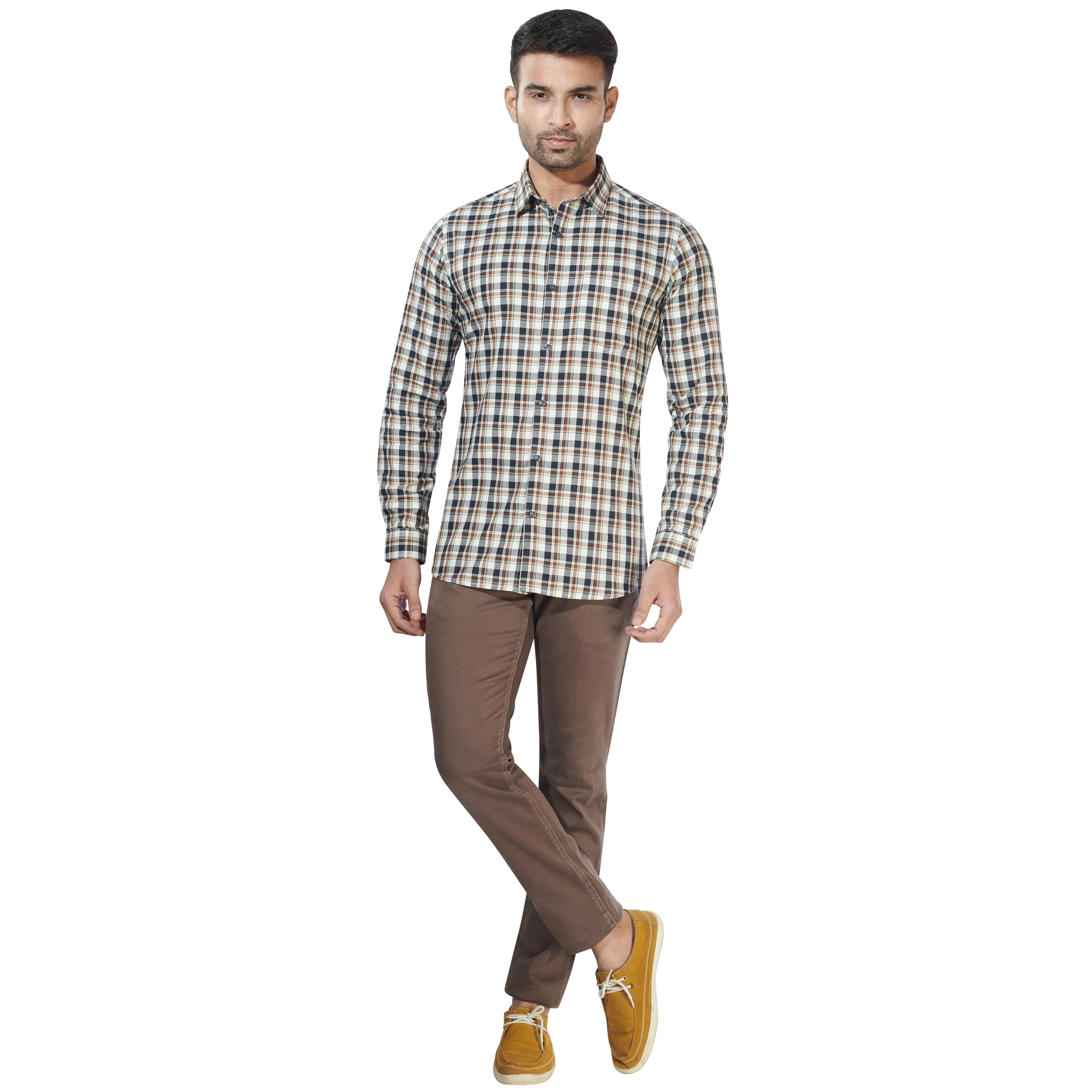 HAFLINGER Men's Casual Shirt HF20030_Brown-38-3