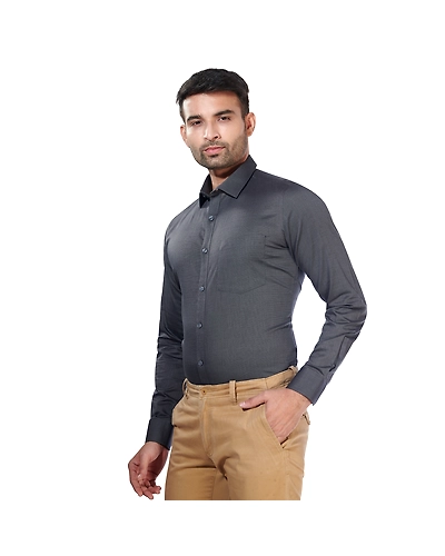 HAFLINGER Men's Formal Shirt HF20010_Black-38-2