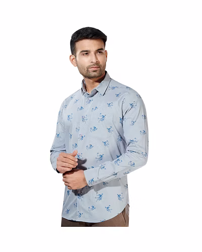 HAFLINGER MEN'S CASUAL SHIRT COTTON HF20038_LIGHT BLUE-38-2