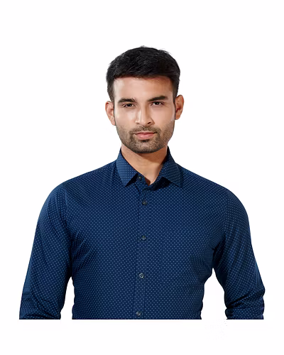 HAFLINGER MEN'S FORMAL SHIRT COTTON HF20041_DARK BLUE-HF20041-1