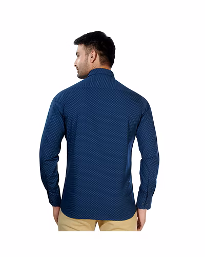 HAFLINGER MEN'S FORMAL SHIRT COTTON HF20041_DARK BLUE-38-1