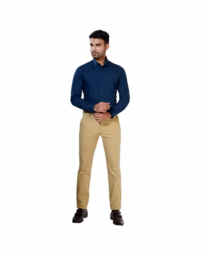 HAFLINGER MEN'S FORMAL SHIRT COTTON HF20041_DARK BLUE-38-3