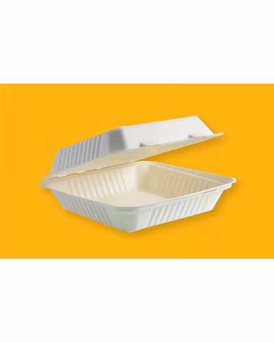 9&quot;x9&quot;X1 CP Clamshell Container-BAGASSE-CC-9