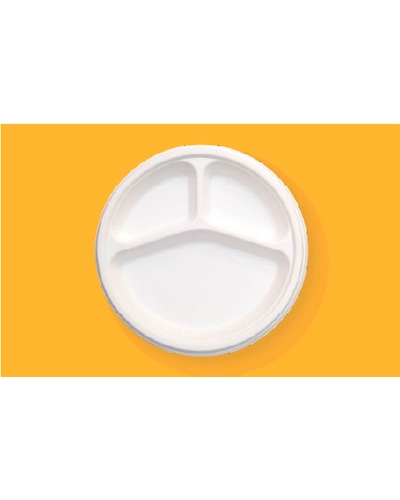 10&quot; 3 Compartment Plates-BAGASSE-CP-10-03