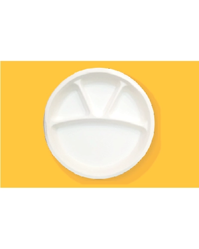 12&quot; 4 Compartment Plates-BAGASSE-CP-12-04