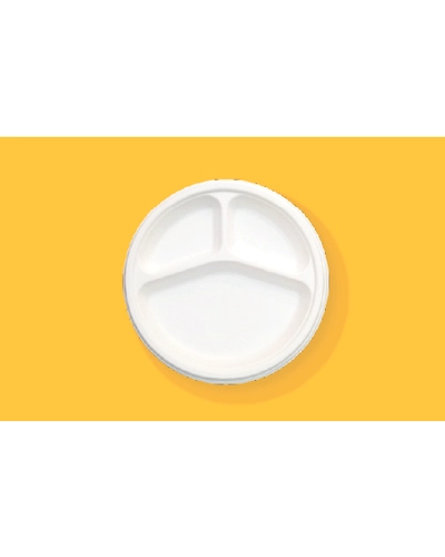 9&quot; 3 Compartment Plates-BAGASSE-CP-9-03