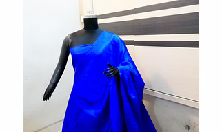 Banarasi Blue Semi Silk - Timeless Elegance & Vibrant Sophistication