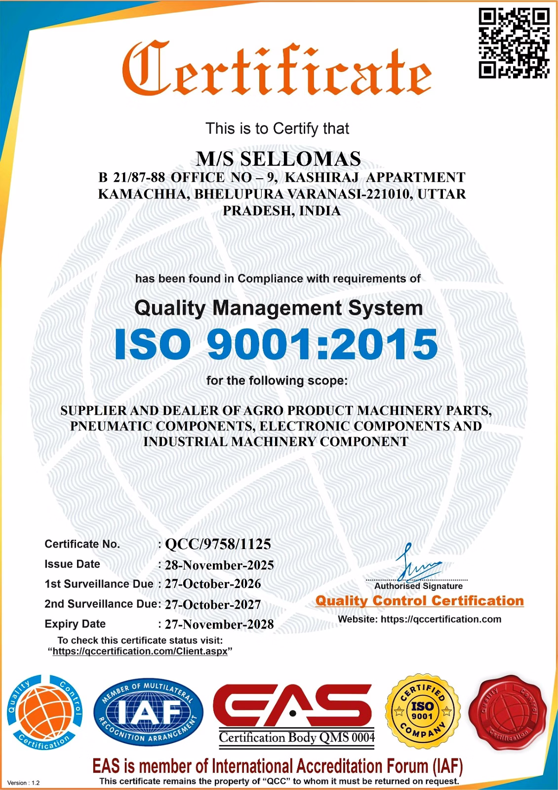 ISO Certificate