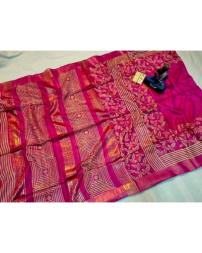 Zari border tussar ghicha Saree-3