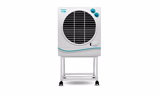 Symphony Jumbo 51 Desert Air Cooler 51-litres with Trolley, 3-Side Cooling Pads, Whisper-Quiet Performance, Powerful 457mm Fan, Automatic Vertical Swing (White)