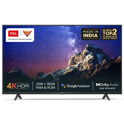 TCL 139 cm (55 inches) 4K Ultra HD Certified Android Smart LED TV 55P615 (Black) With Dolby Audio