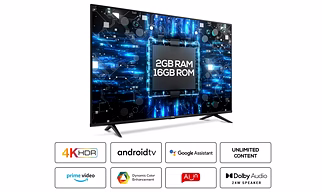 TCL 139 cm (55 inches) 4K Ultra HD Certified Android Smart LED TV 55P615 (Black) With Dolby Audio
