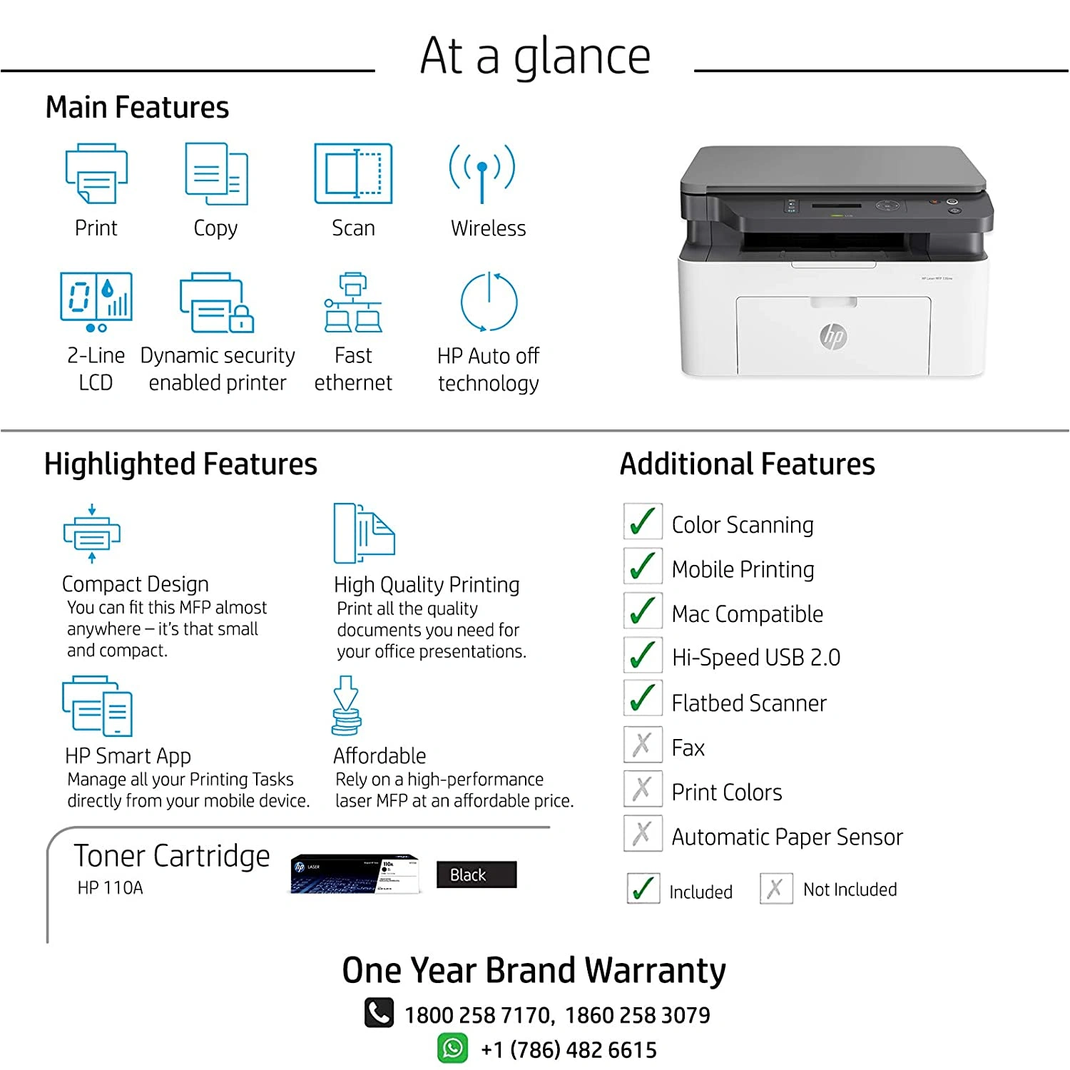 HP Laser 136nw Multifunction Printer (Print/Copy/Scan) wi-fi+ Network ready-2