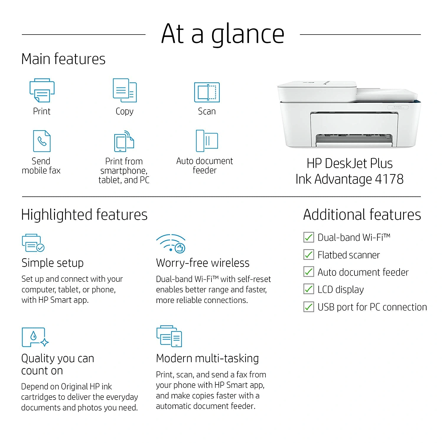 HP DeskJet 4178 AIO Printer (Print/Scan/Copy/Wireless)-4